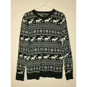 Forever 21 Sweater Men's Small Long Sleeve Knit Round Neck Pullover Casual (O)